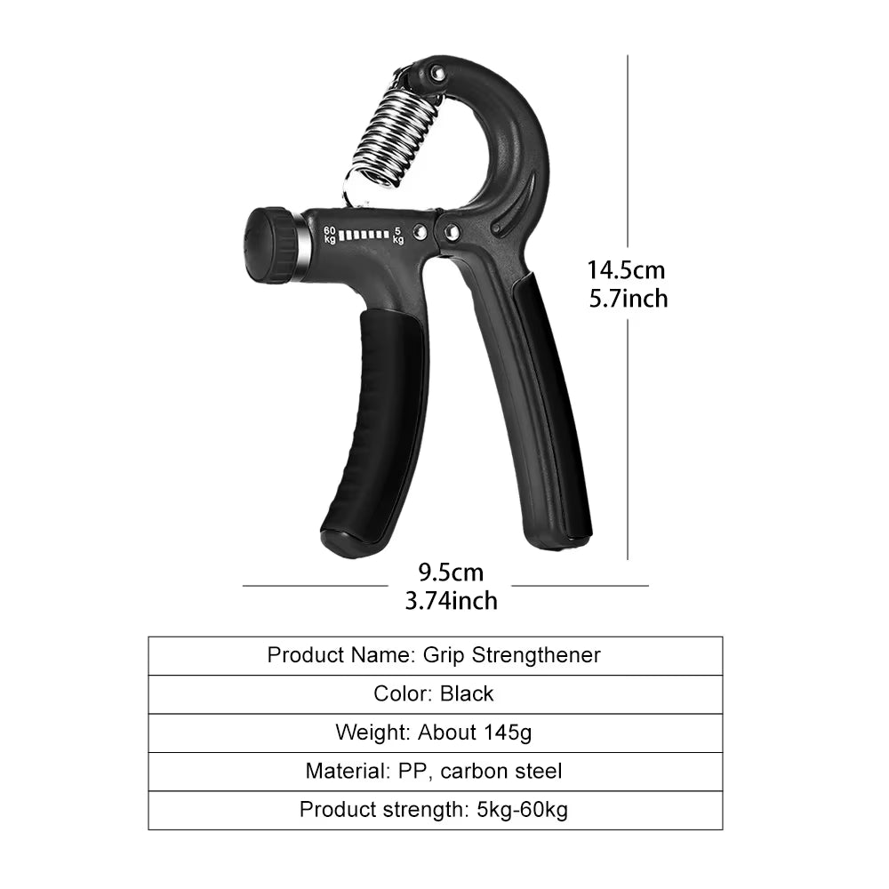 Adjustable Grip Strengthener for Hand Rehabilitation and Strength Training - 5-60KG Fitness Tool for All Users