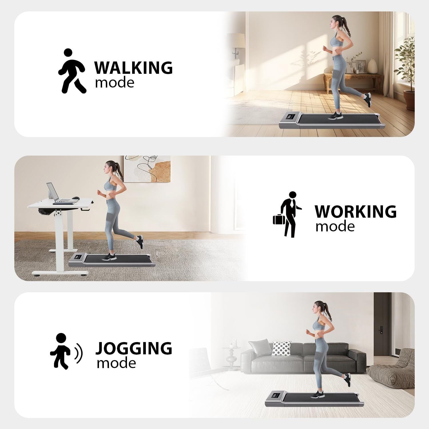 Under Desk Treadmill - 12KM/H Walking Pad Running Machine for Home & Office Use
