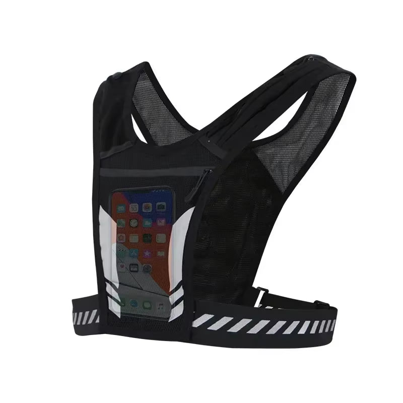 Universal Lightweight Reflective Running Backpack and Sports Vest for Jogging and Fitness - Mobile Phone and Card Holder for Men and Women