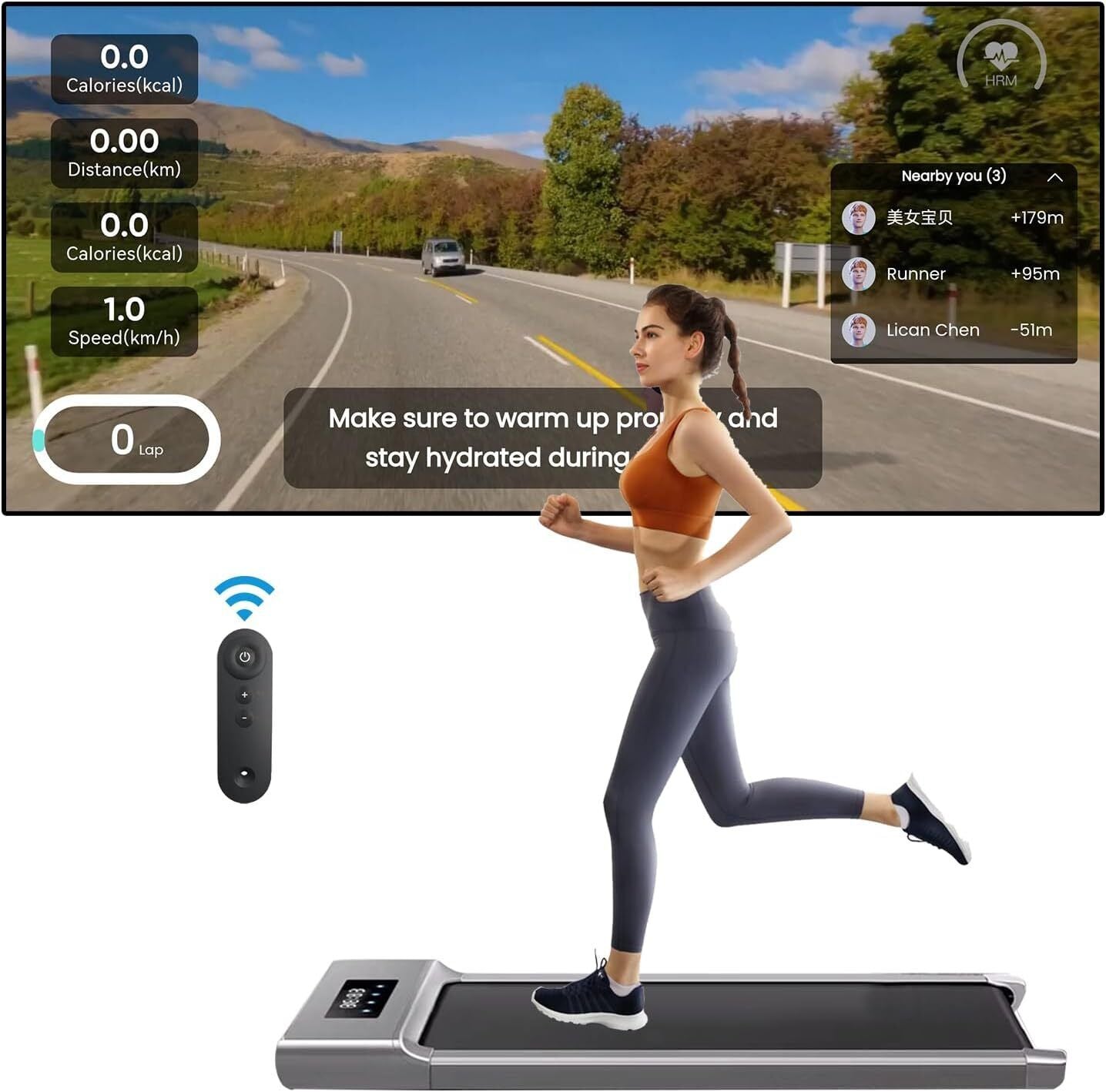 Under Desk Treadmill - 12KM/H Walking Pad Running Machine for Home & Office Use